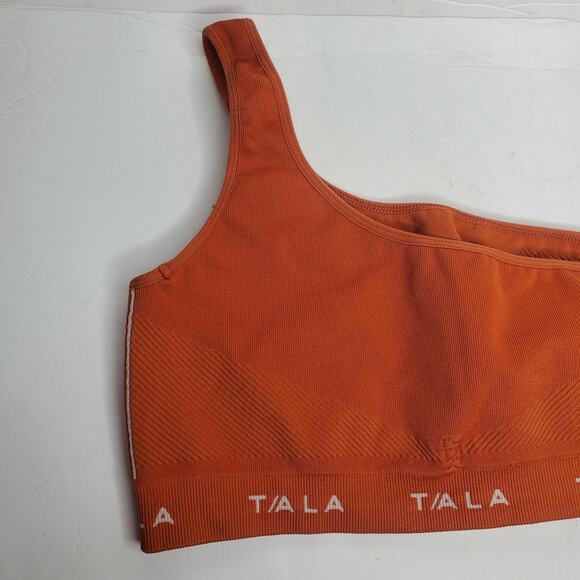 TALA Lava One Shoulder Crop Top Sports Bra Burnt Orange Size L Large - Picture 4 of 9